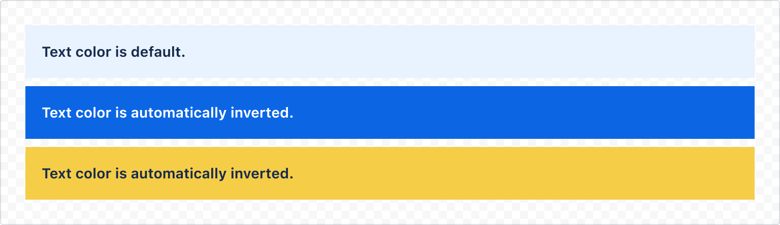 Example image of rendered text component in different colors