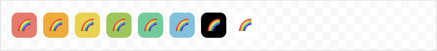 Examples of tiles with different background colors