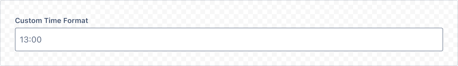 Example image of time picker with custom time format
