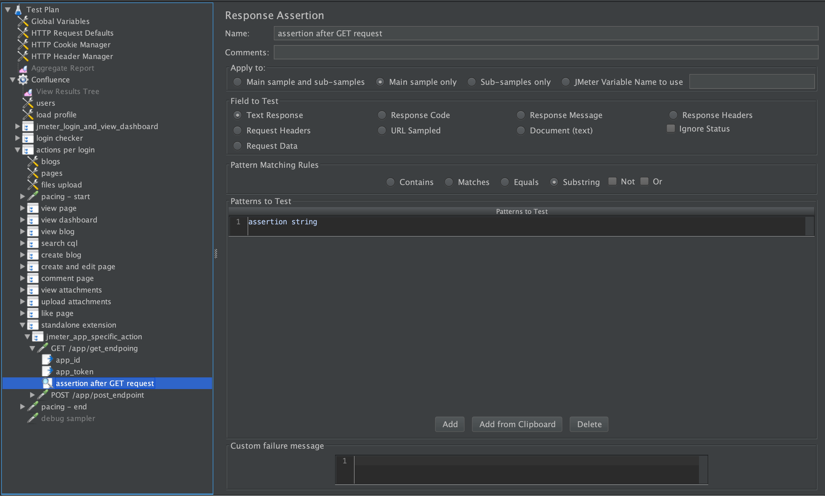 Confluence JMeter standalone assertions