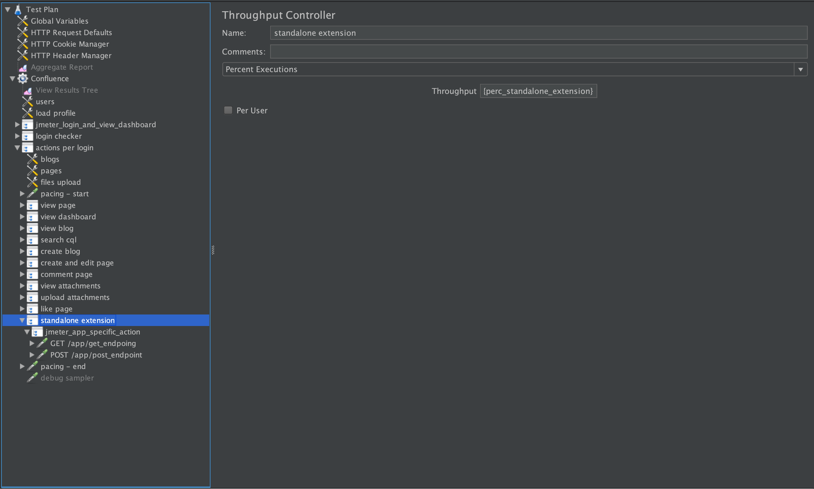 Confluence JMeter standalone extension