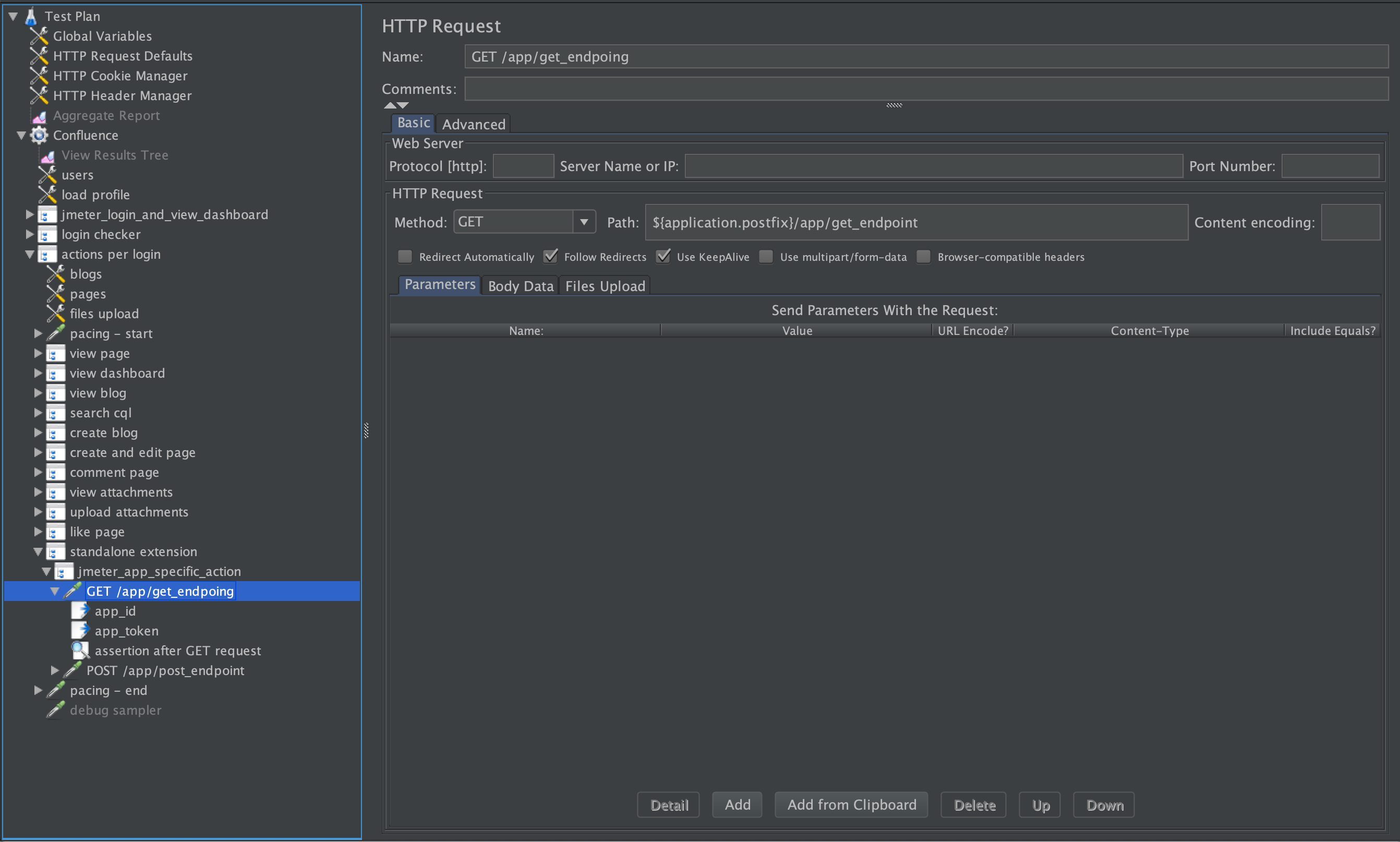 Confluence JMeter standalone GET