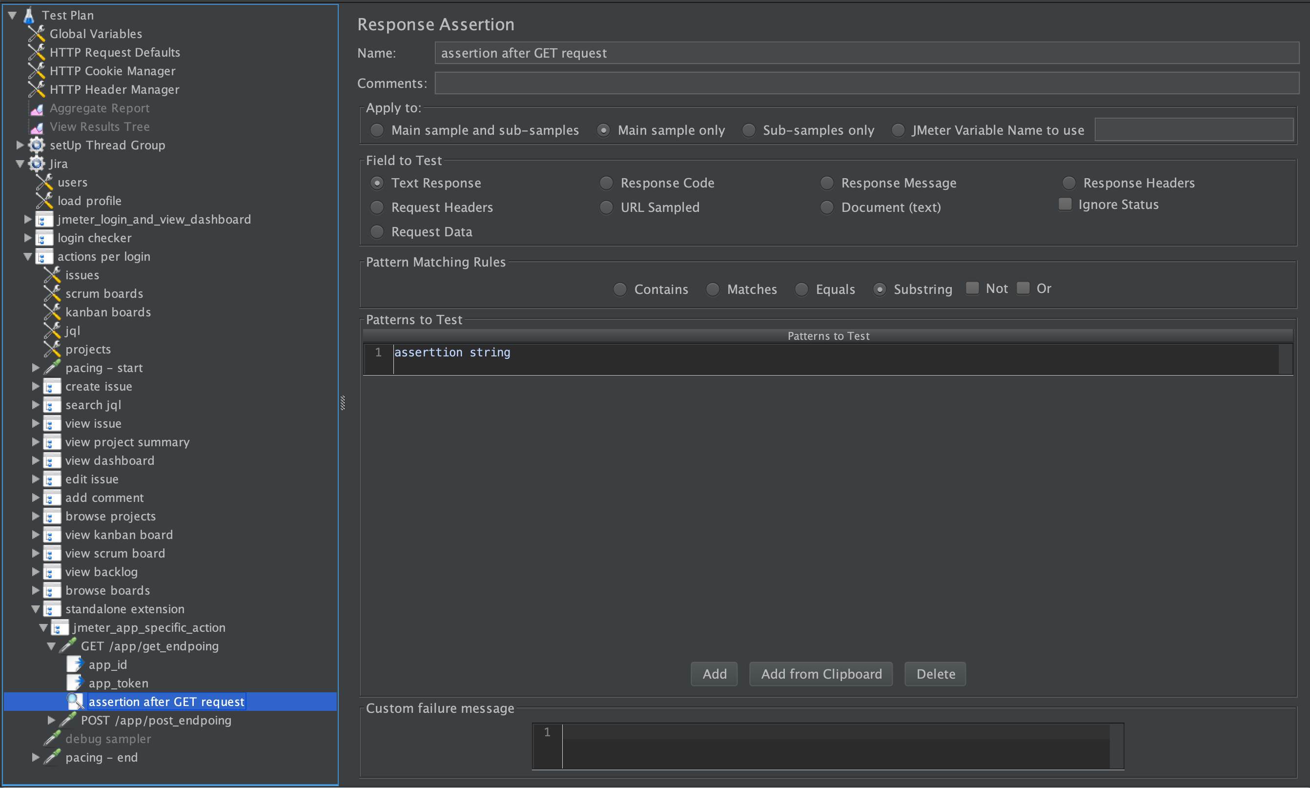 Jira JMeter standalone assertions