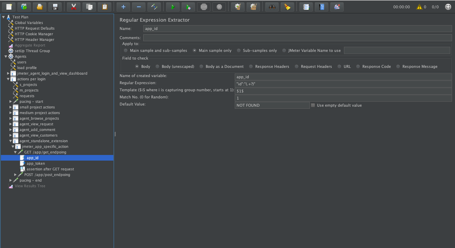 Jira Service Management JMeter standalone regexp