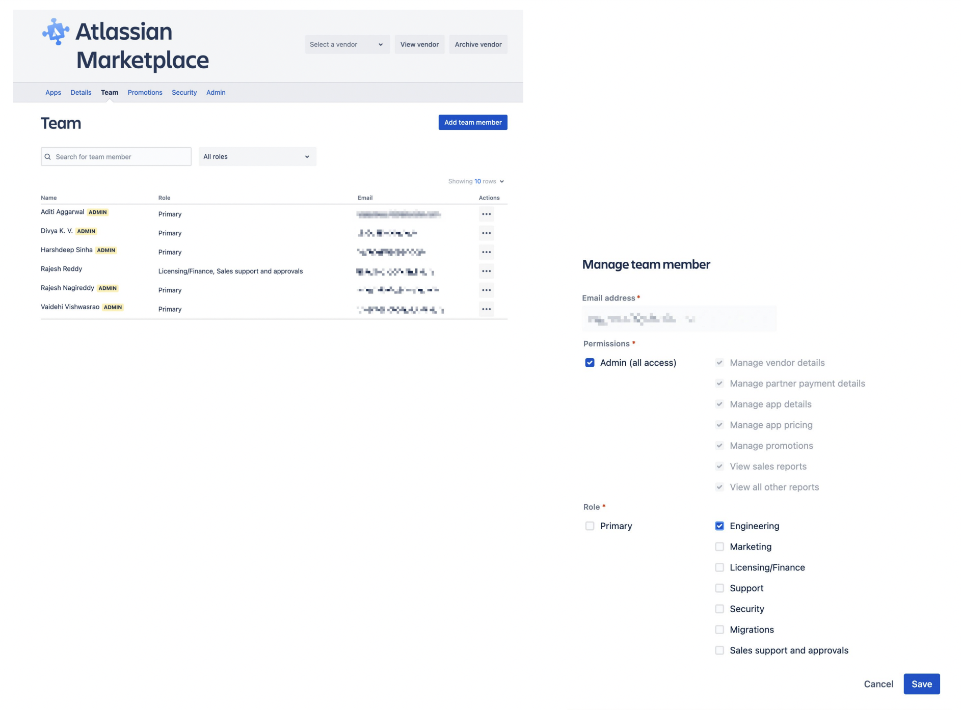 Partner contact roles view