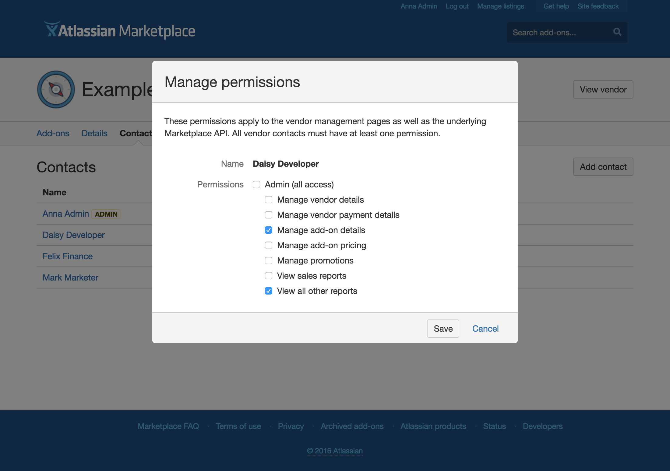 manage permissions