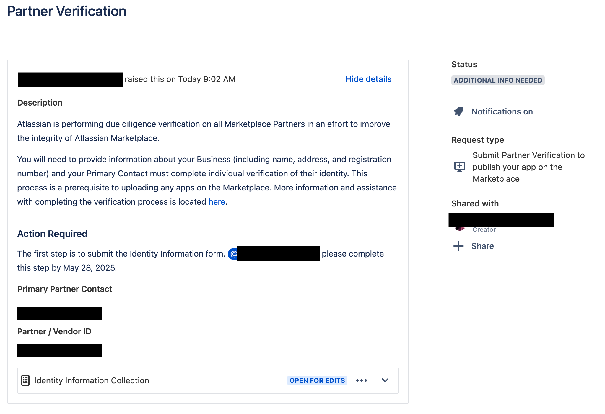 partner verification ticket preview