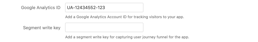 Segment field in manage app details page