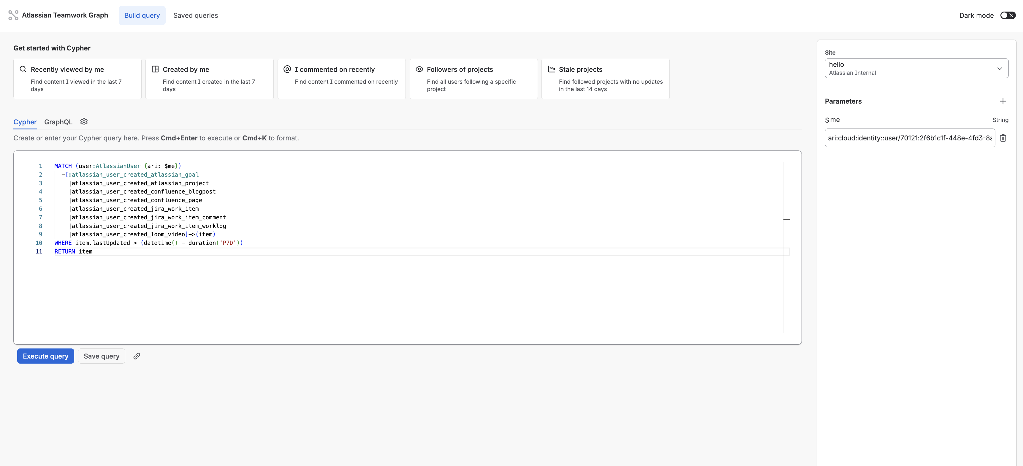 The TWG Labs query builder