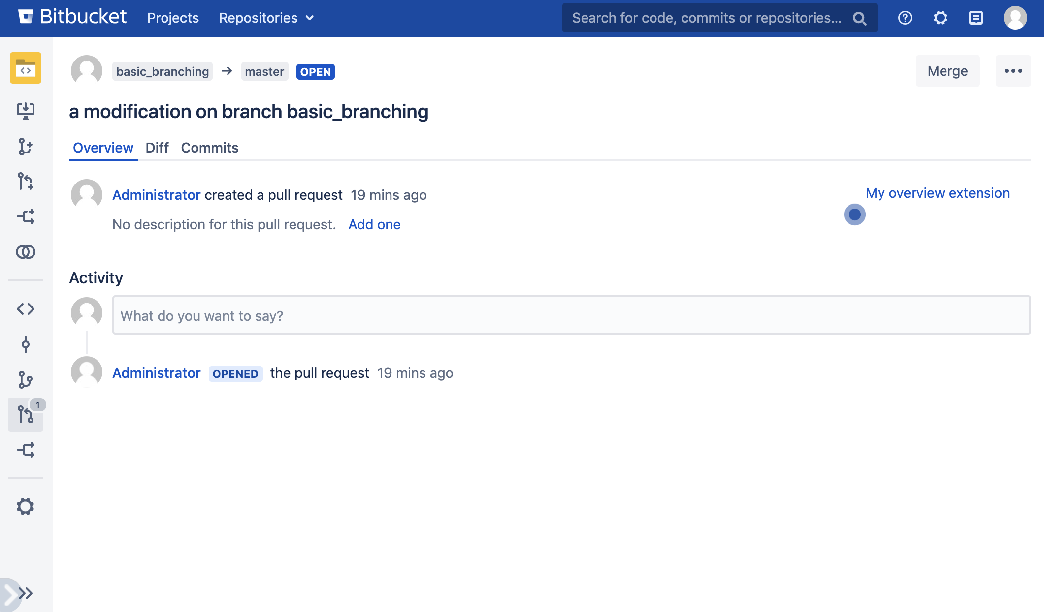 Pull Request screenshot with discovery extension points revealed