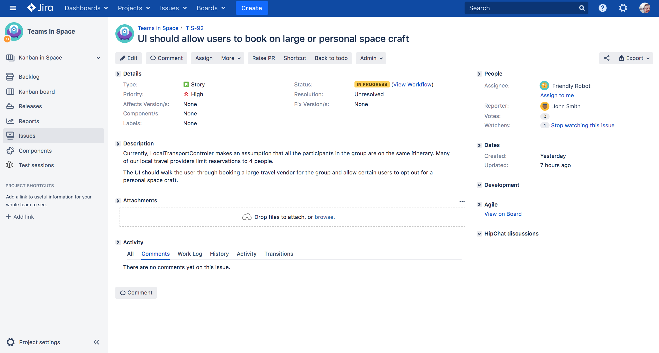 Issue view