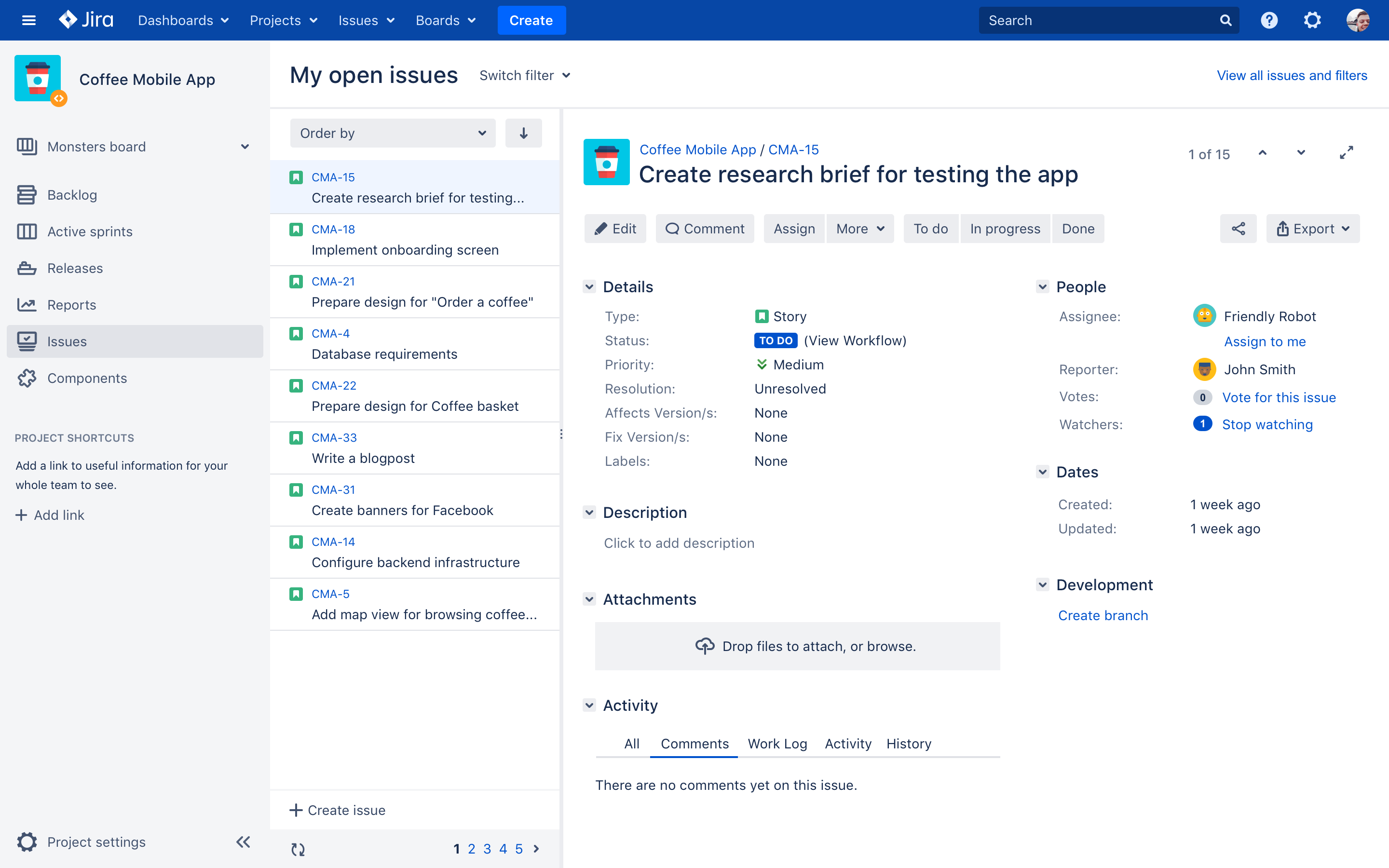 Issue navigator